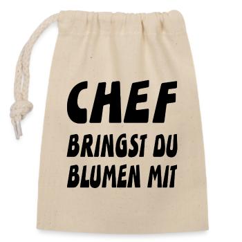 Chef - Verschließbarer Geschenkbeutel aus Baumwolle (14x20cm) - Natur - Vorne