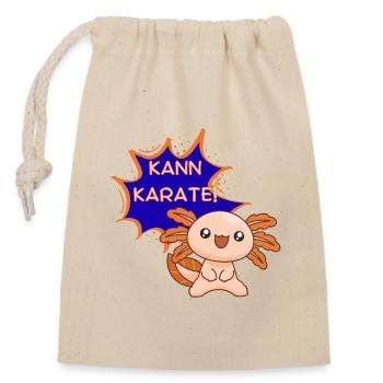 Kann Karate! Axolotl – Lustiges Kawaii T-Shirt - Verschließbarer Geschenkbeutel aus Baumwolle (14x20cm) - Natur - Vorne