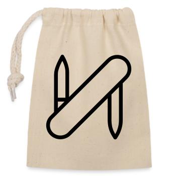 Swiss Army knife - Closable cotton gift bag (14x20cm) - nature - Front