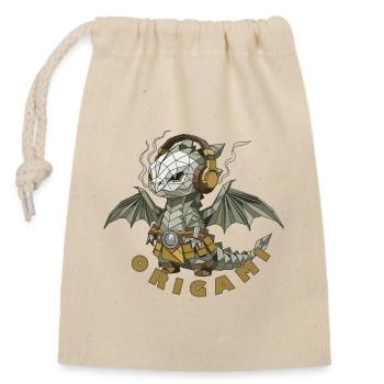 Dragon Origami - Closable cotton gift bag (14x20cm) - nature - Front