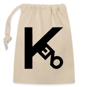Keno black - Closable cotton gift bag (14x20cm) - nature - Front