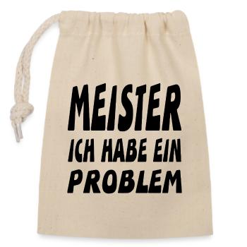Meister - Verschließbarer Geschenkbeutel aus Baumwolle (14x20cm) - Natur - Vorne