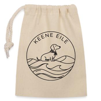 Dachshund Badge Sea Keene Rush - Closable cotton gift bag (14x20cm) - nature - Front