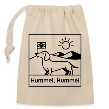 dackel hummel hummel - Verschließbarer Geschenkbeutel aus Baumwolle (14x20cm) - Natur - Vorne