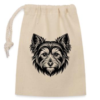 Yorkshire Terrier - Verschließbarer Geschenkbeutel aus Baumwolle (14x20cm) - Natur - Vorne