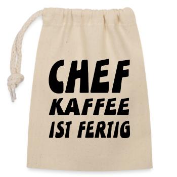 Chef - Verschließbarer Geschenkbeutel aus Baumwolle (14x20cm) - Natur - Vorne