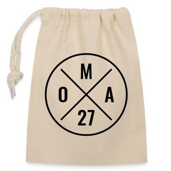 Grand-mère 27 ans - Annonce du bébé - Descendance - Grand-mère 2027 - Sac cadeau en coton avec cordon (14 x 20 cm) - nature - Devant
