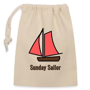 Marin du dimanche - Marin de la Gaffe Rouge - Sac cadeau en coton avec cordon (14 x 20 cm) - nature - Devant