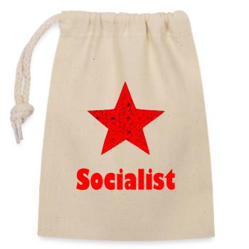Chemise avec le logo socialiste de l’Étoile rouge - Sac cadeau en coton avec cordon (14 x 20 cm) - nature - Devant