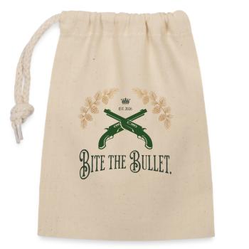 Crossed Pistols – Bite the Bullet - Closable cotton gift bag (14x20cm) - nature - Front