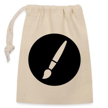 Pinceau, peinture, symbole artistique - Sac cadeau en coton avec cordon (14 x 20 cm) - nature - Devant