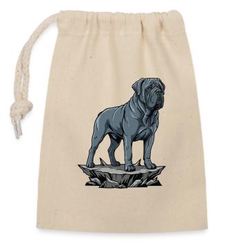 Neapolitanischer Mastiffhund auf dem Rock Blue Portrait - Verschließbarer Geschenkbeutel aus Baumwolle (14x20cm) - Natur - Vorne