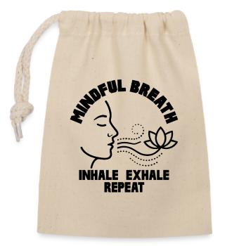 Mindful Breath Mindfulness Calm - Closable cotton gift bag (14x20cm) - nature - Front