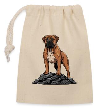 Boerboel Hundeporträt Rehkitzmaske Schwarz - Verschließbarer Geschenkbeutel aus Baumwolle (14x20cm) - Natur - Vorne