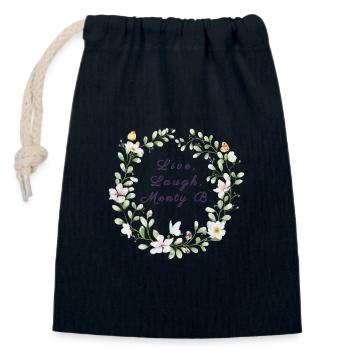 Live, Laugh, Menty B. | Ironic breakdown - Closable cotton gift bag (14x20cm) - navy - Front