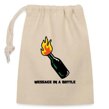 Message in a Bottle – rebellische Stimmung und Rock - Verschließbarer Geschenkbeutel aus Baumwolle (14x20cm) - Natur - Vorne