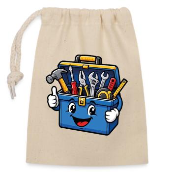 Cute DIY Toolbox - Closable cotton gift bag (14x20cm) - nature - Front