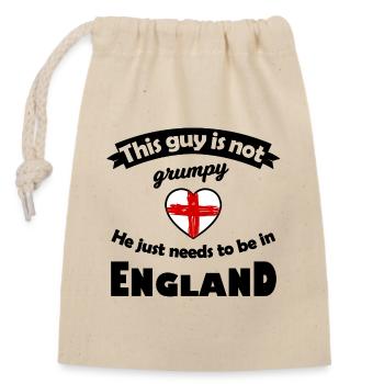 Rotes England Herz - Verschließbarer Geschenkbeutel aus Baumwolle (14x20cm) - Natur - Vorne