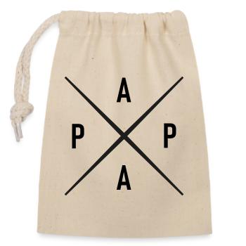 papa - Verschließbarer Geschenkbeutel aus Baumwolle (14x20cm) - Natur - Vorne