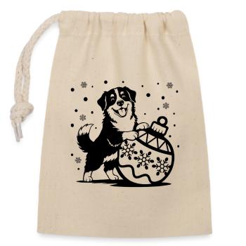 Joyful Bernese Dog from Bombk - Closable cotton gift bag (14x20cm) - nature - Front