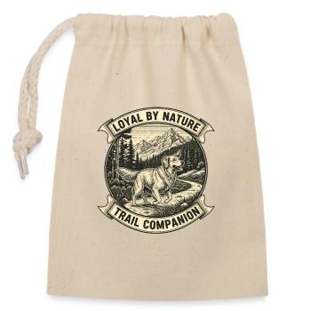Chien Retriever - Sac cadeau en coton avec cordon (14 x 20 cm) - nature - Devant