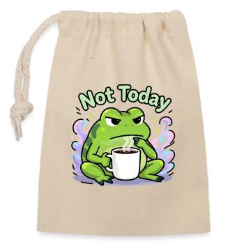 Not Today Grenouille Café - Sac cadeau en coton avec cordon (14 x 20 cm) - nature - Devant