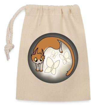 Moustaches de lumière - Sac cadeau en coton avec cordon (14 x 20 cm) - nature - Devant