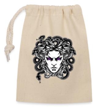 Medusa-Totem-Mythologie Schlangen Lila Augen - Verschließbarer Geschenkbeutel aus Baumwolle (14x20cm) - Natur - Vorne