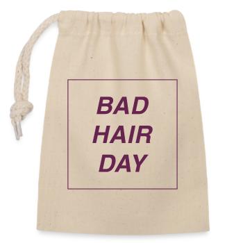 bad hair day - Verschließbarer Geschenkbeutel aus Baumwolle (14x20cm) - Natur - Vorne