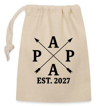 Dad is 27. 2027 new father - Closable cotton gift bag (14x20cm) - nature - Front