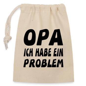 Opa - Verschließbarer Geschenkbeutel aus Baumwolle (14x20cm) - Natur - Vorne