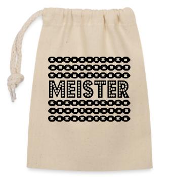 Meisterabschluss Meister Ketten - Verschließbarer Geschenkbeutel aus Baumwolle (14x20cm) - Natur - Vorne