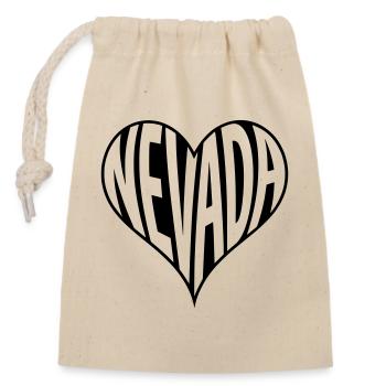 Nevada USA Herz Typografie - Verschließbarer Geschenkbeutel aus Baumwolle (14x20cm) - Natur - Vorne