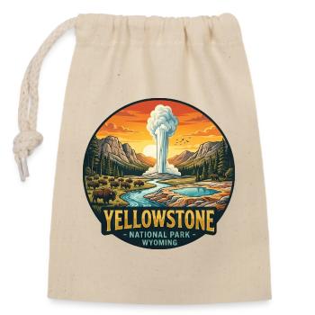 Yellowstone National Park Wilderness Geyser Mountains - Closable cotton gift bag (14x20cm) - nature - Front