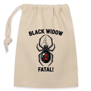 Veuve Noire Araignée Danger Black Widow Noir - Verschließbarer Geschenkbeutel aus Baumwolle (14x20cm) - Natur - Vorne