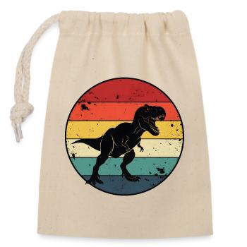 Vintage T-Rex Dinosaurier-T-Shirt – Retro-Design - Verschließbarer Geschenkbeutel aus Baumwolle (14x20cm) - Natur - Vorne