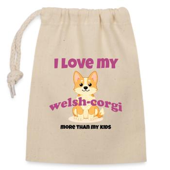 I Love My Welsh Corgi – Cute Dog Corgi Gift - Closable cotton gift bag (14x20cm) - nature - Front