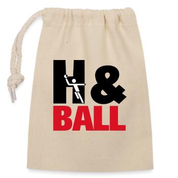 H&Ball by handballtrainer.de - Closable cotton gift bag (14x20cm) - nature - Front