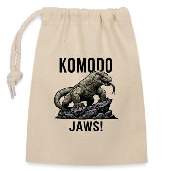 Dragon de Komodo Jaws Danger Lézard Noir - Sac cadeau en coton avec cordon (14 x 20 cm) - nature - Devant