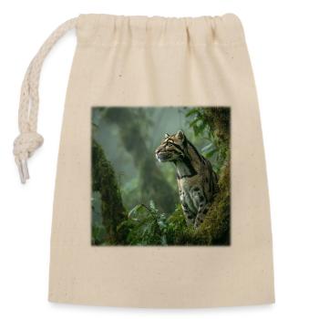 Clouded leopards in the rainforest Noble wildcats - Closable cotton gift bag (14x20cm) - nature - Front