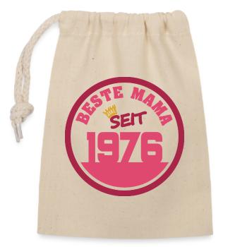 Mutti 1976 - Verschließbarer Geschenkbeutel aus Baumwolle (14x20cm) - Natur - Vorne