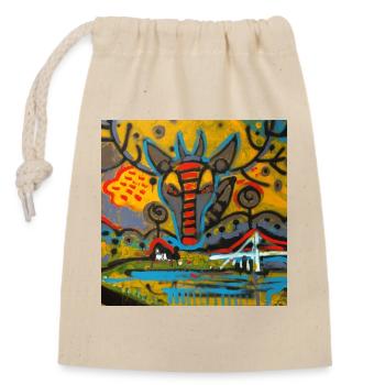 Paysage de graffitis colorés Gjemnes - Sac cadeau en coton avec cordon (14 x 20 cm) - nature - Devant