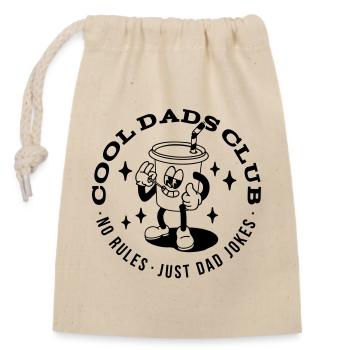 Club des papas cool - Sac cadeau en coton avec cordon (14 x 20 cm) - nature - Devant