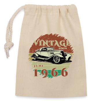 60e anniversaire - Classique - Vintage depuis 06/1966 - Sac cadeau en coton avec cordon (14 x 20 cm) - nature - Devant