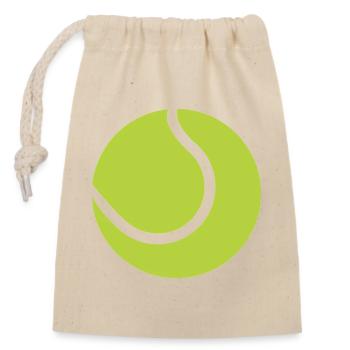 Tennisball - Verschließbarer Geschenkbeutel aus Baumwolle (14x20cm) - Natur - Vorne