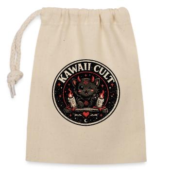 Hell_Cat - Closable cotton gift bag (14x20cm) - nature - Front