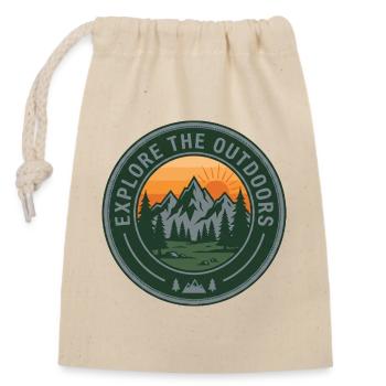 Explore Outdoors Berge - Verschließbarer Geschenkbeutel aus Baumwolle (14x20cm) - Natur - Vorne