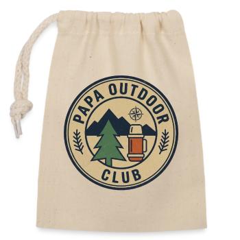 Papa Outdoor Club - Closable cotton gift bag (14x20cm) - nature - Front