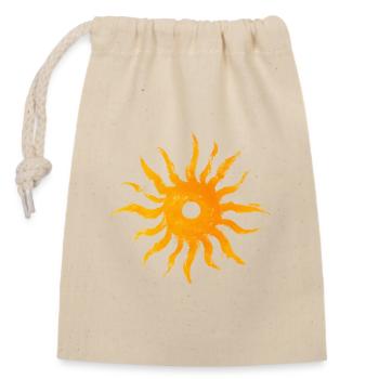 sun, sun logo, sun symbol - Closable cotton gift bag (14x20cm) - nature - Front