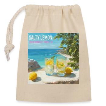 Salty Lemon Strandzauber 87 - Verschließbarer Geschenkbeutel aus Baumwolle (14x20cm) - Natur - Vorne